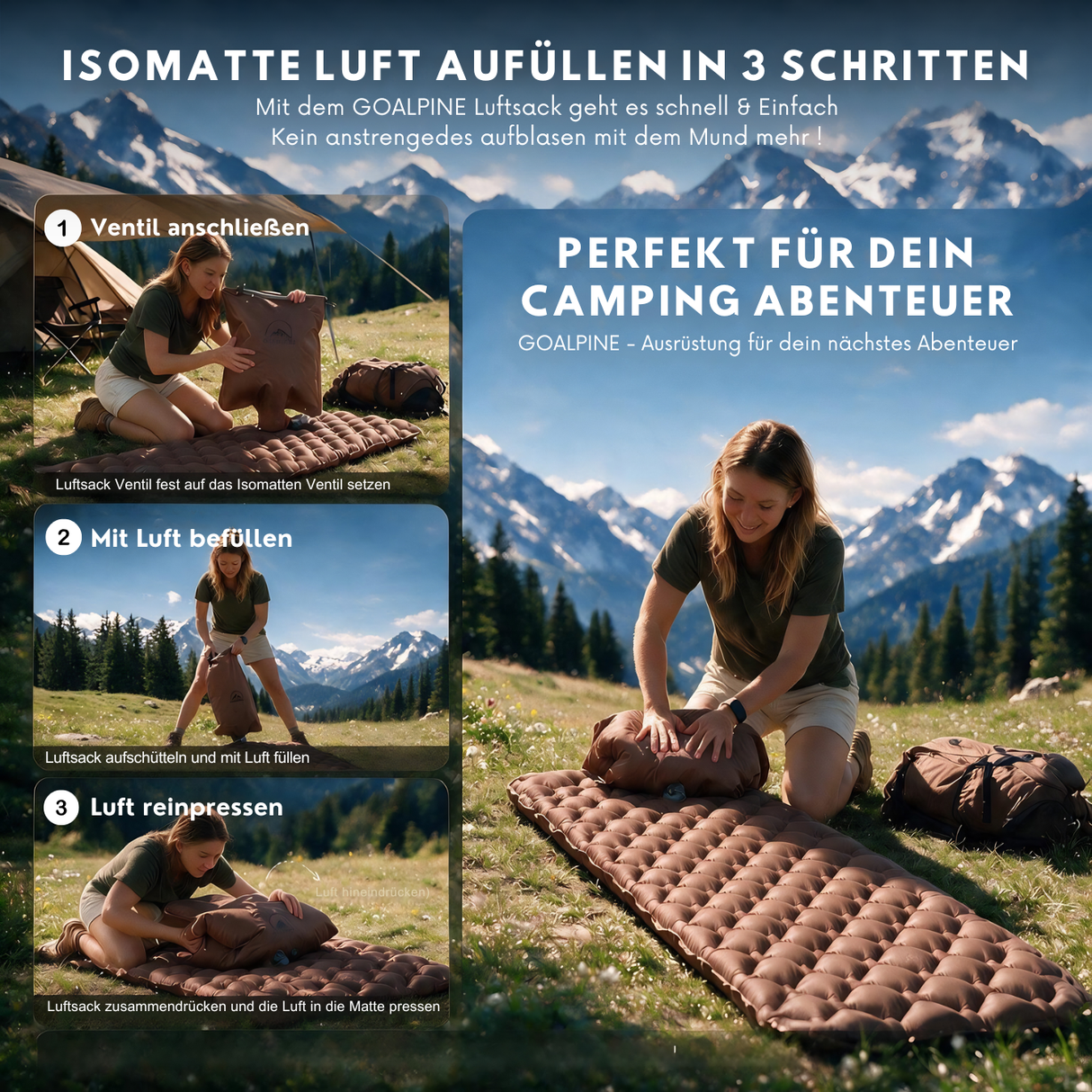 Isomatte mit Pumpsack