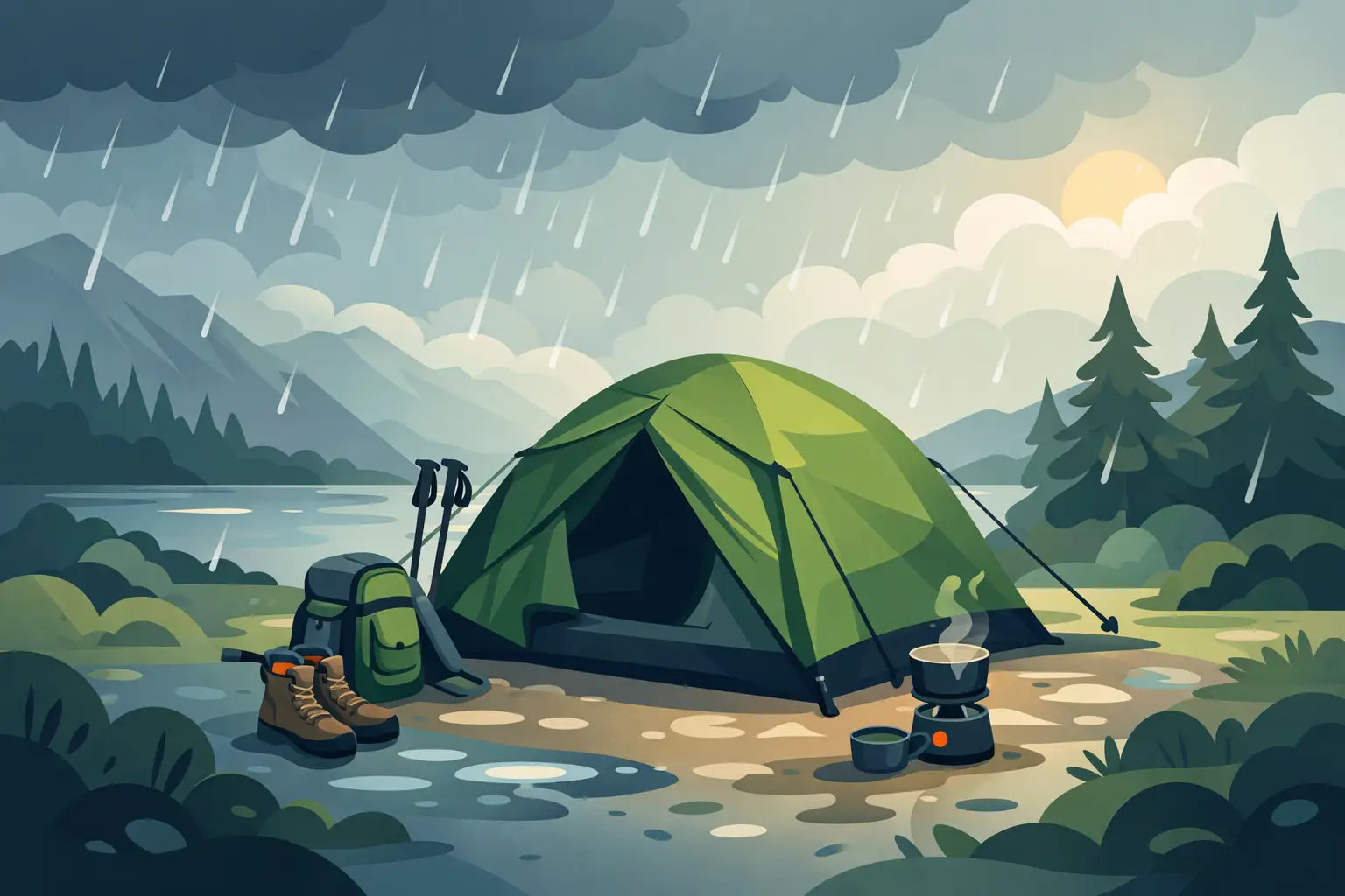 Welches Wanderzelt bei Regen sinnvoll ist