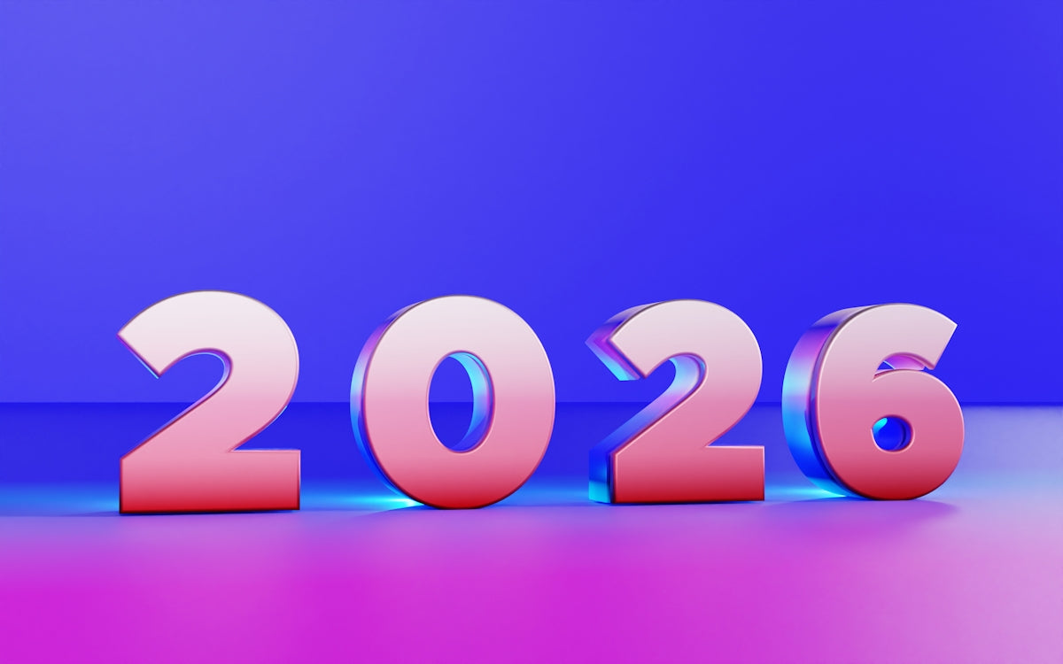 The year 2026 in metallic numbers.