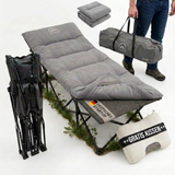 GOALPINE® OASE | Feldbett Groß mit Matratze [Wildtierleder Imitat] & Kissen