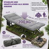 GOALPINE® OASE | Feldbett Groß mit Matratze [Wildtierleder Imitat] & Kissen