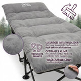 GOALPINE® OASE | Feldbett Groß mit Matratze [Wildtierleder Imitat] & Kissen