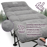 GOALPINE® OASE | Feldbett Groß mit Matratze [Wildtierleder Imitat] & Kissen