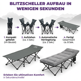 GOALPINE® OASE | Feldbett Groß mit Matratze [Wildtierleder Imitat] & Kissen