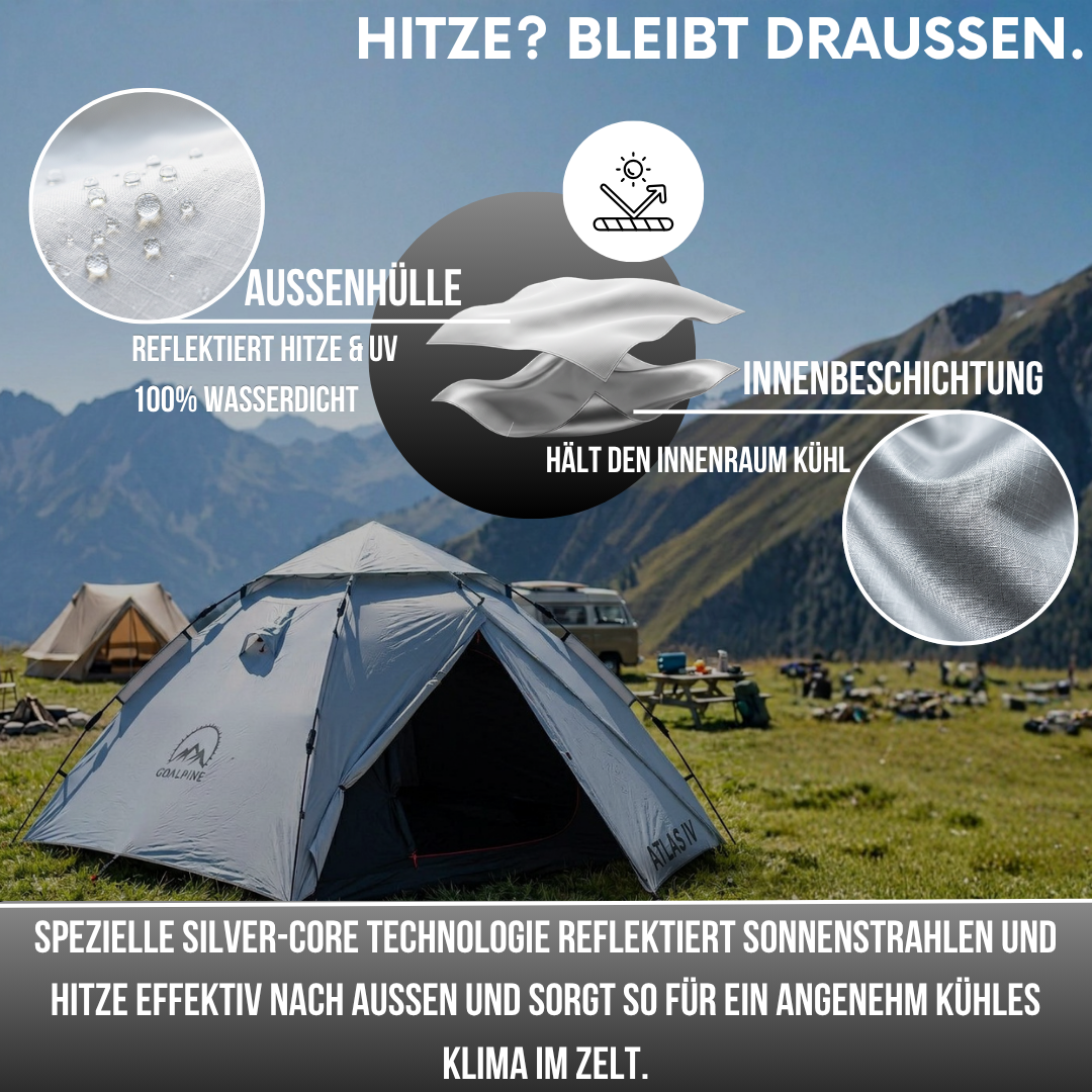 GoAlpine Atlas IV – Pop-up-Zelt für 4 Personen (30 Sek.) – GOALPINE