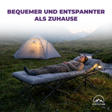 GOALPINE® OASE | Feldbett Groß mit Matratze [Wildtierleder Imitat] & Kissen