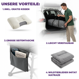 GOALPINE® OASE | Feldbett Groß mit Matratze [Wildtierleder Imitat] & Kissen